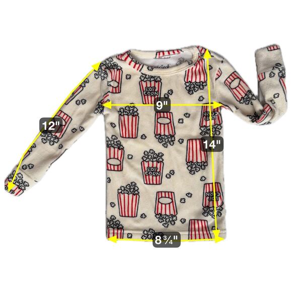 Cat & Jack Toddler Fleece Pajama Set Unisex 18M Popcorn Soft Cozy 2 Piece Winter - Picture 4 of 13